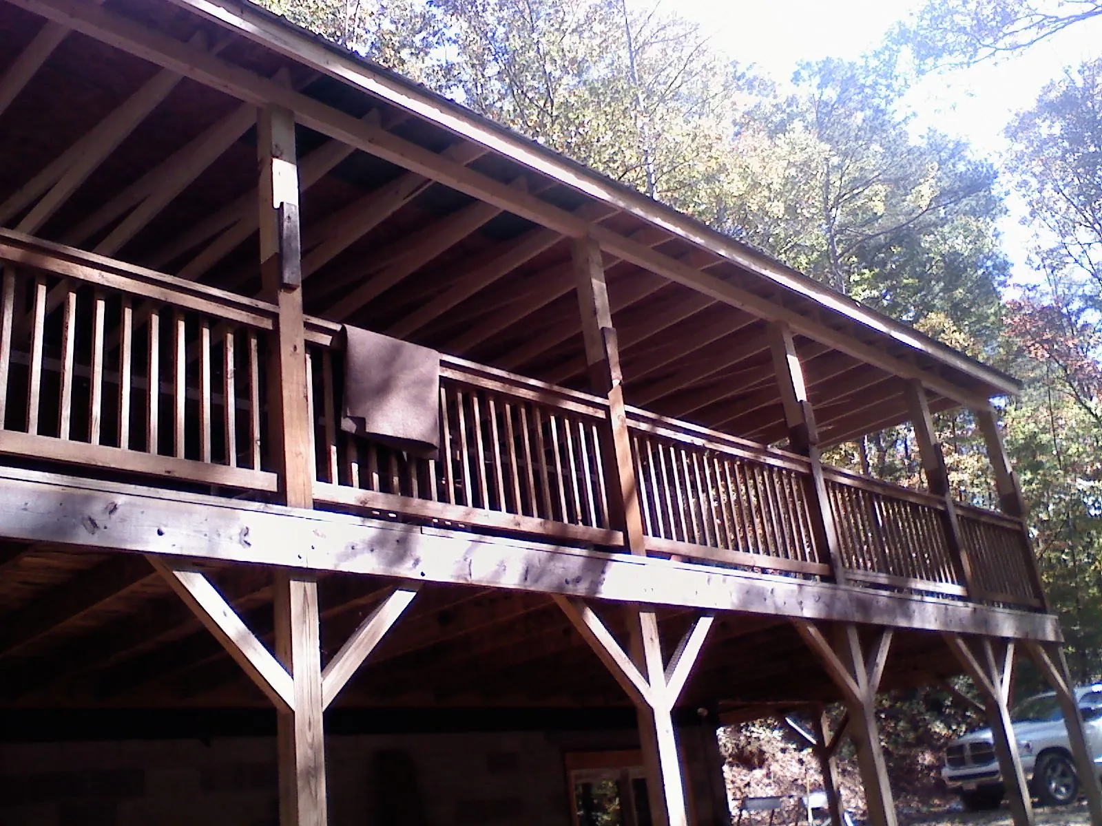 Timber framing under a new elevated porch and deck — Roof Leak Repair in Yankton by Roofing Brothers